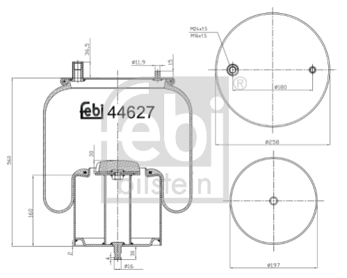 Пневмоподушка/Пневморессора моста переднього Blacktech RML75020C ціна, від 68.21 USD