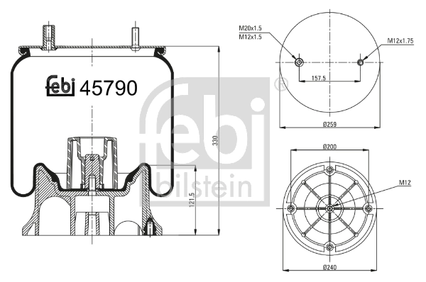 RML75268CP8 Blacktech Ресора пневматичної підвіски