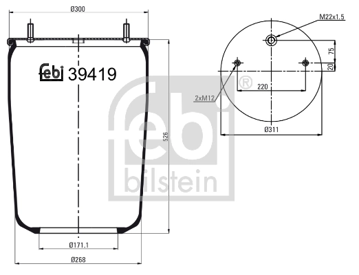 Пневмоподушка/Пневморессора моста Blacktech RML7836C3 ціна, від 127.76 USD
