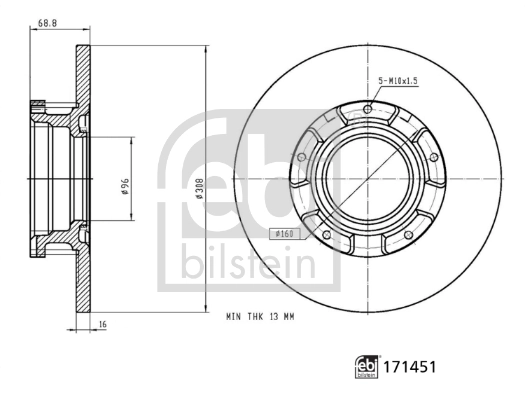 Задні дискові гальма Febi 171451 ціна, від 65.07 USD
