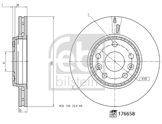 Диск переднього гальма Febi 176658 ціна, від 46.99 USD