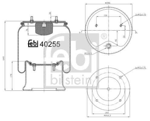 Купити RML74031C Blacktech Пневмоподушка/Пневморессора моста
