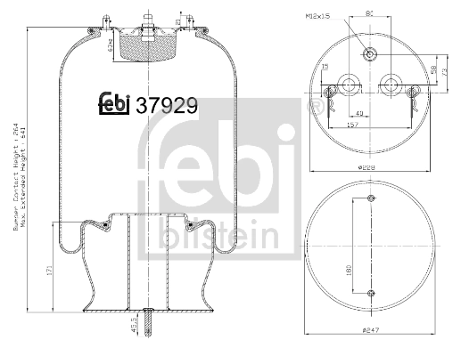 Пневмоподушка/Пневморессора моста Continental/Siemens 6701NP01 ціна, від 117.68 USD