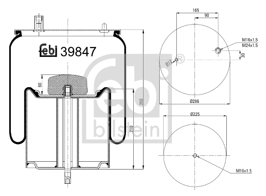 Пневмоподушка/Пневморессора моста Continental/Siemens 4911NP06 ціна, від 127.56 USD
