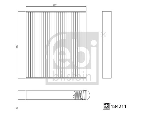 Фільтр повітряний обігрівача Febi 184211 ціна, від 25.23 USD