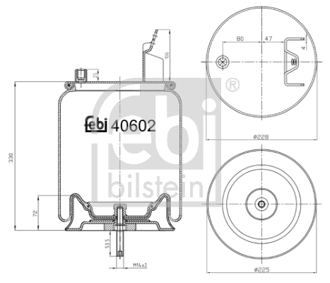 Пневмоподушка/Пневморессора моста Blacktech RML74543C ціна, від 70.57 USD