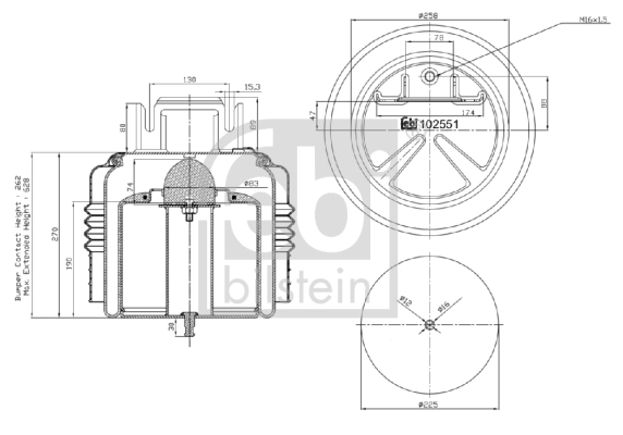 Пневмоподушка/Пневморессора моста Volvo 22047983 ціна, від 90.36 USD