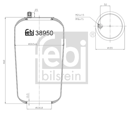 Пневмоподушка/Пневморессора моста Blacktech RML95868C9 ціна, від 49.77 USD