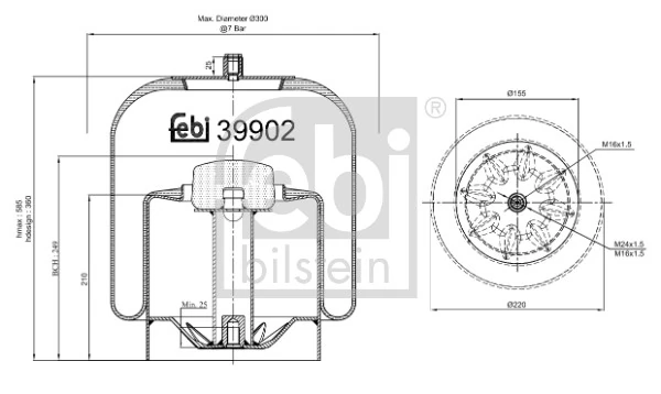 A9463200421 Mercedes Ресора пневматичної підвіски