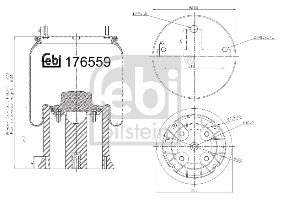 Пневмоподушка/Пневморессора моста Schmitz 1162545 ціна, від 134.12 USD