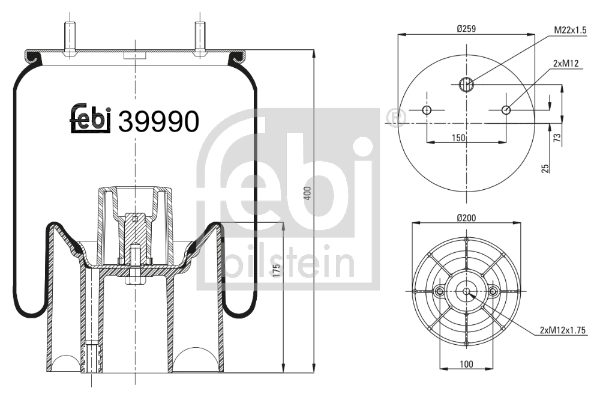 Пневмоподушка/Пневморессора моста Blacktech RML75268CP4 ціна, від 62.14 USD