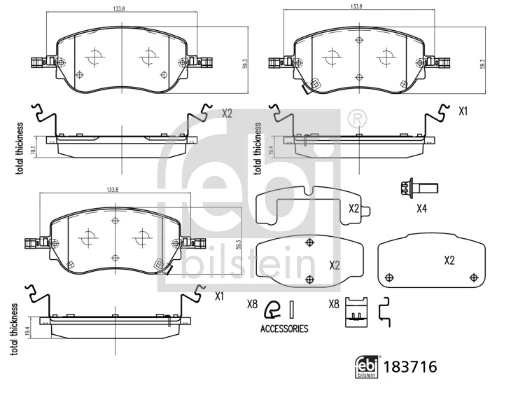 77368941 Fiat/Alfa/Lancia Передні гальмівні колодки