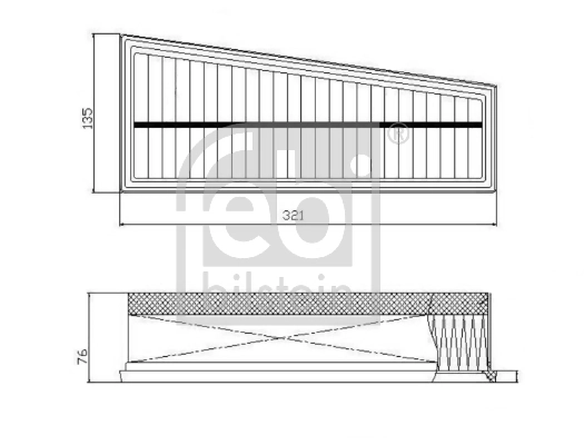 Елемент повітряного фільтра Febi 172766 ціна, від 14.15 USD
