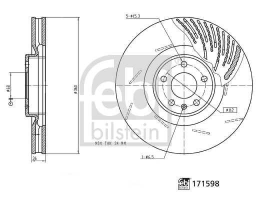 Диск переднього гальма Febi 171598 ціна, від 142.14 USD