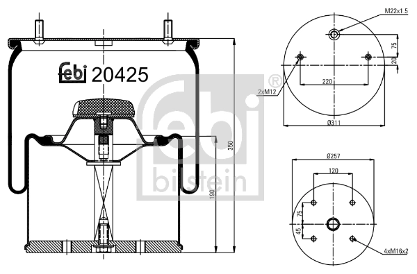 RML7836C3 Blacktech Ресора пневматичної підвіски