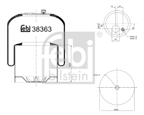Пневмоподушка/Пневморессора моста заднього RML95296C21 Blacktech