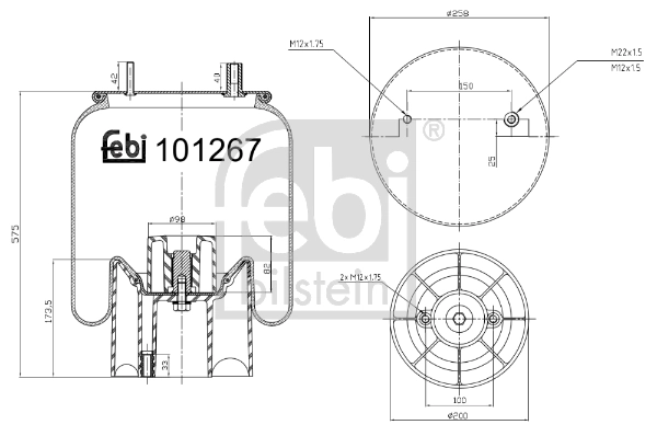 Пневмоподушка/Пневморессора моста Continental/Siemens 4162NP01 ціна, від 139.43 USD