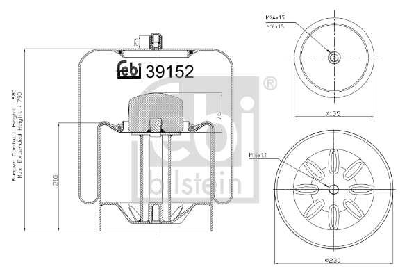 Пневмоподушка/Пневморессора моста Continental/Siemens 4838NP23 ціна, від 115.68 USD