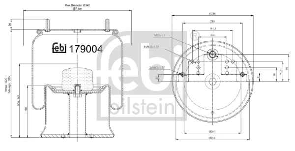 Купити W01M586223 Firestone Пневмоподушка/Пневморессора моста