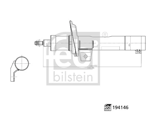 Стойка амортизатора передняя Febi 194146 ціна, від 37.89 USD