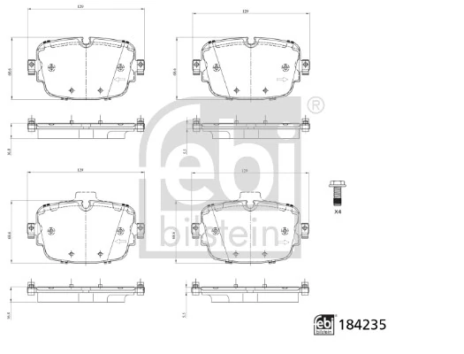4M0698451AA Bentley Колодки гальмівні задні, дискові