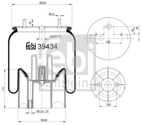 RML75268CP4 Blacktech Ресора пневматичної підвіски