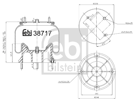 Пневморессора задня Blacktech RML75265CP6 ціна, від 59.27 USD