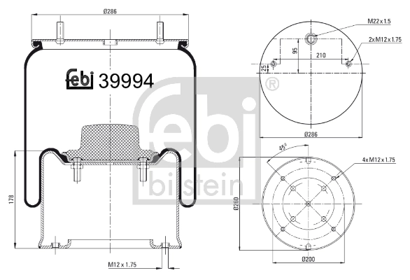 Пневморессора задня Iveco 9988467 ціна, від 55.01 USD