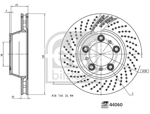 Задні дискові гальма Febi 44060 ціна, від 114.33 USD