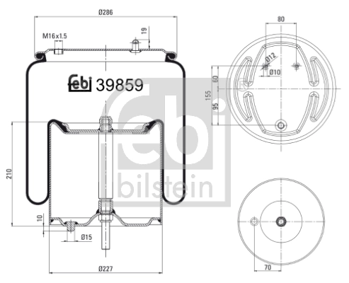 Пневмоподушка/пневморессора моста Blacktech RML73608