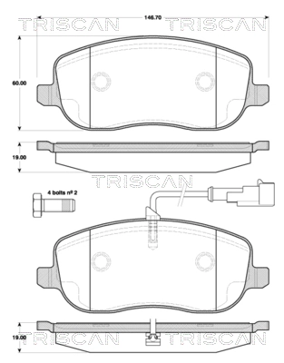 Передні гальмівні колодки на Fiat Croma II 194
