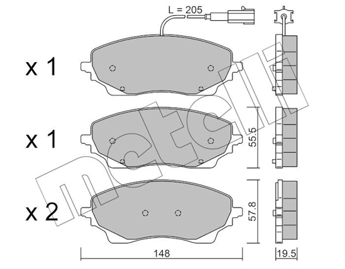 Задні гальмівні колодки 77369188 Fiat/Alfa/Lancia