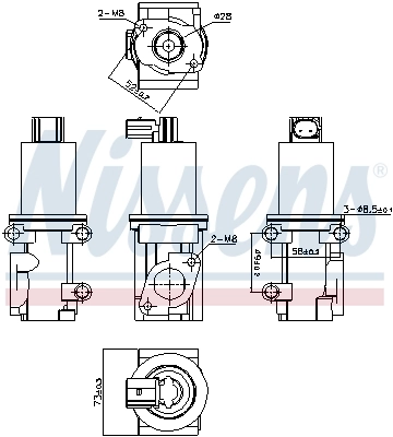 98185 Nissens Клапан рециркуляції відпрацьованих газів EGR