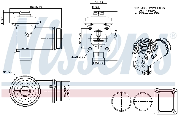 98352 Nissens Клапан рециркуляції відпрацьованих газів EGR