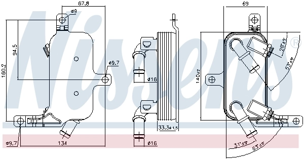 Радіатор охолодження, АКПП Nissens 91109