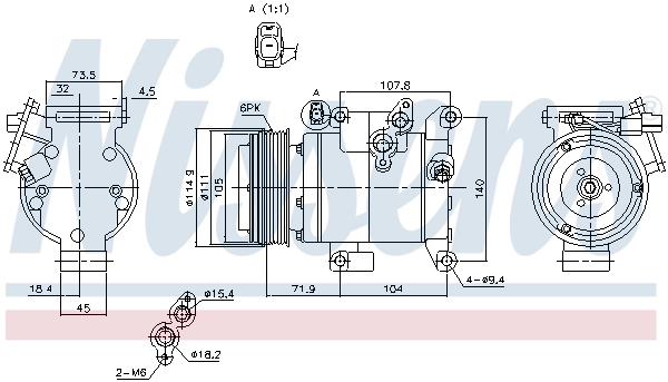 Компресор кондиціонера 890045 Nissens