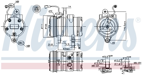89261 Nissens Компресор холодоагенту