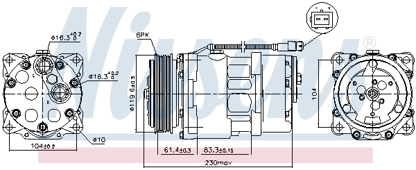Компресор кондиціонера 89055 Nissens