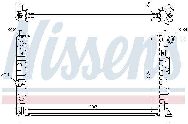 Радіатор охолодження Nissens 68002A