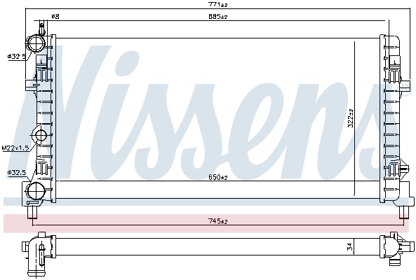 Купити 640012 Nissens Радіатор двигуна