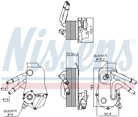 Радіатор охолодження, АКПП 91224 Nissens
