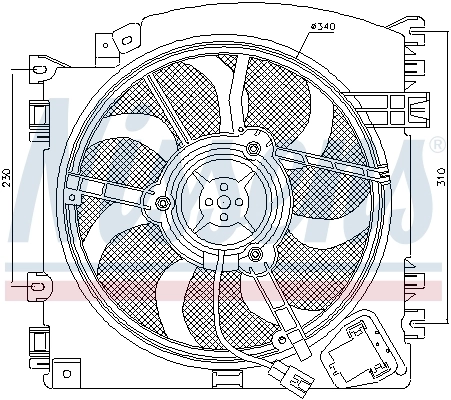 FP50W102 FPS Дифузор радіатора охолодження, в зборі з мотором і крильчаткою