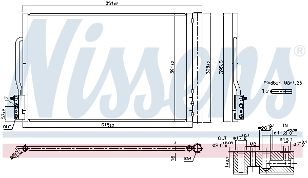 Конденсатор кондиціонера Nissens 941088 ціна, від 161.53 USD