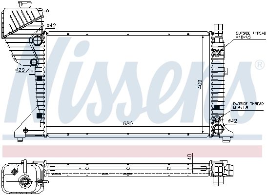 Радіатор охолодження Nissens 62597A