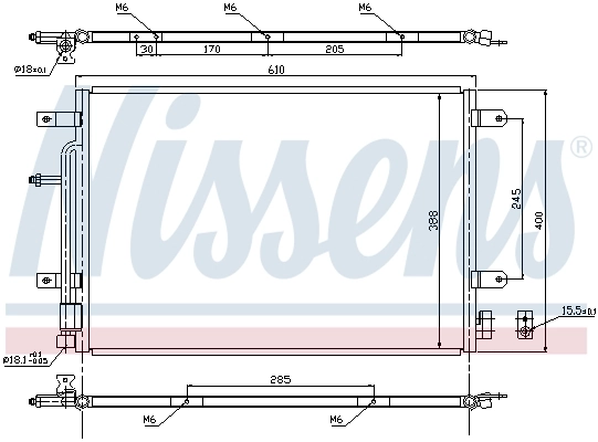 Конденсатор кондиціонера Nissens 940139 ціна, від 88.98 USD