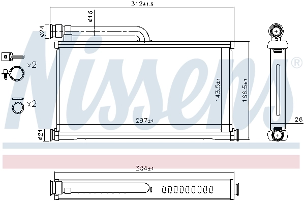 Радіатор обігрівача Nissens 70233