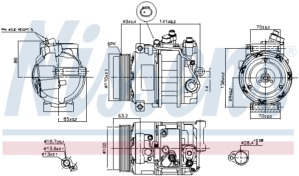 Компресор системи кондиціювання Nissens 890634 ціна, від 283.45 USD