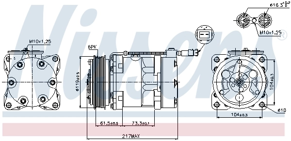 Компресор кондиціонера 89056 Nissens