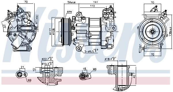 Компресор системи кондиціювання Nissens 890790 ціна, від 123.44 USD