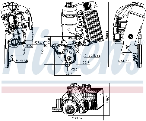 Корпус масляного фільтра Nissens 90953